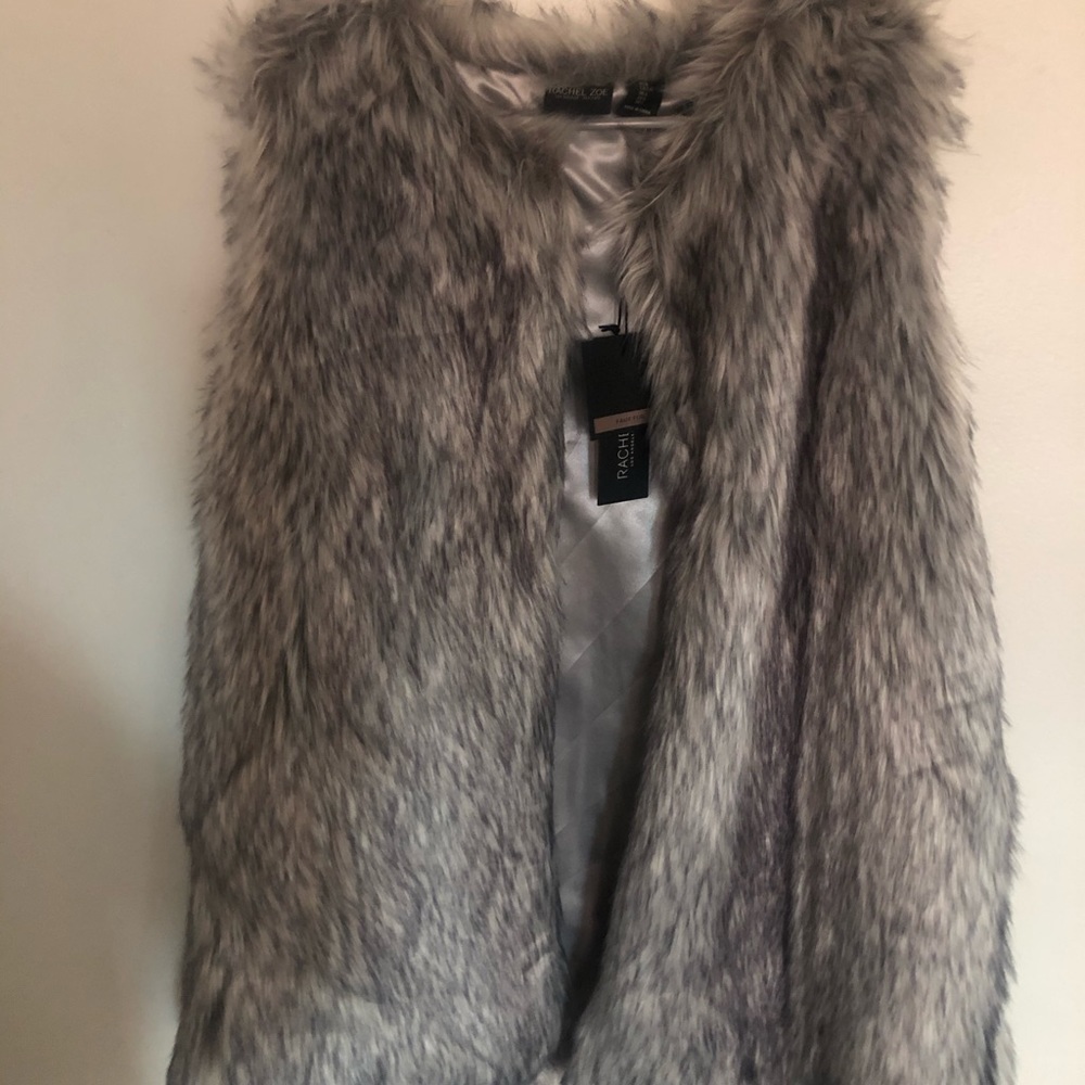 Rachel Zoe Gray Faux Fur Vest